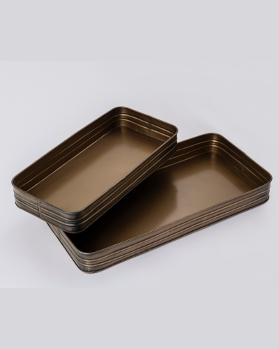 Stacked Plain-Edge Rectangular Trays (Set of 2)