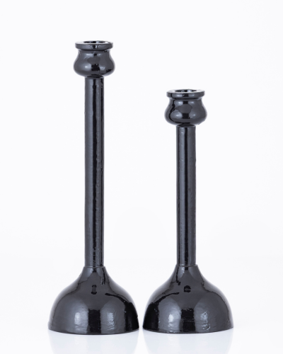Modern Bulb-Base Candlestick Pair
