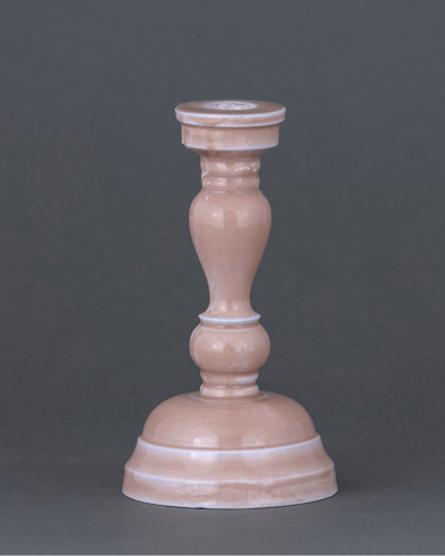 Nude Beige Glossy Candle Holder