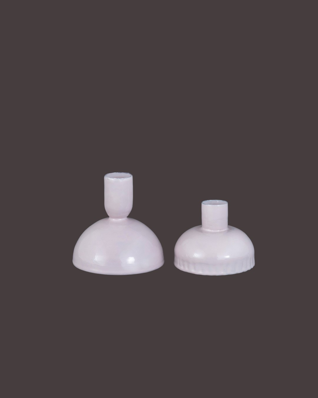 Elegant Pale Blush Domed Holders
