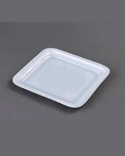 Powder Blue Square Tray with Beaded Rim