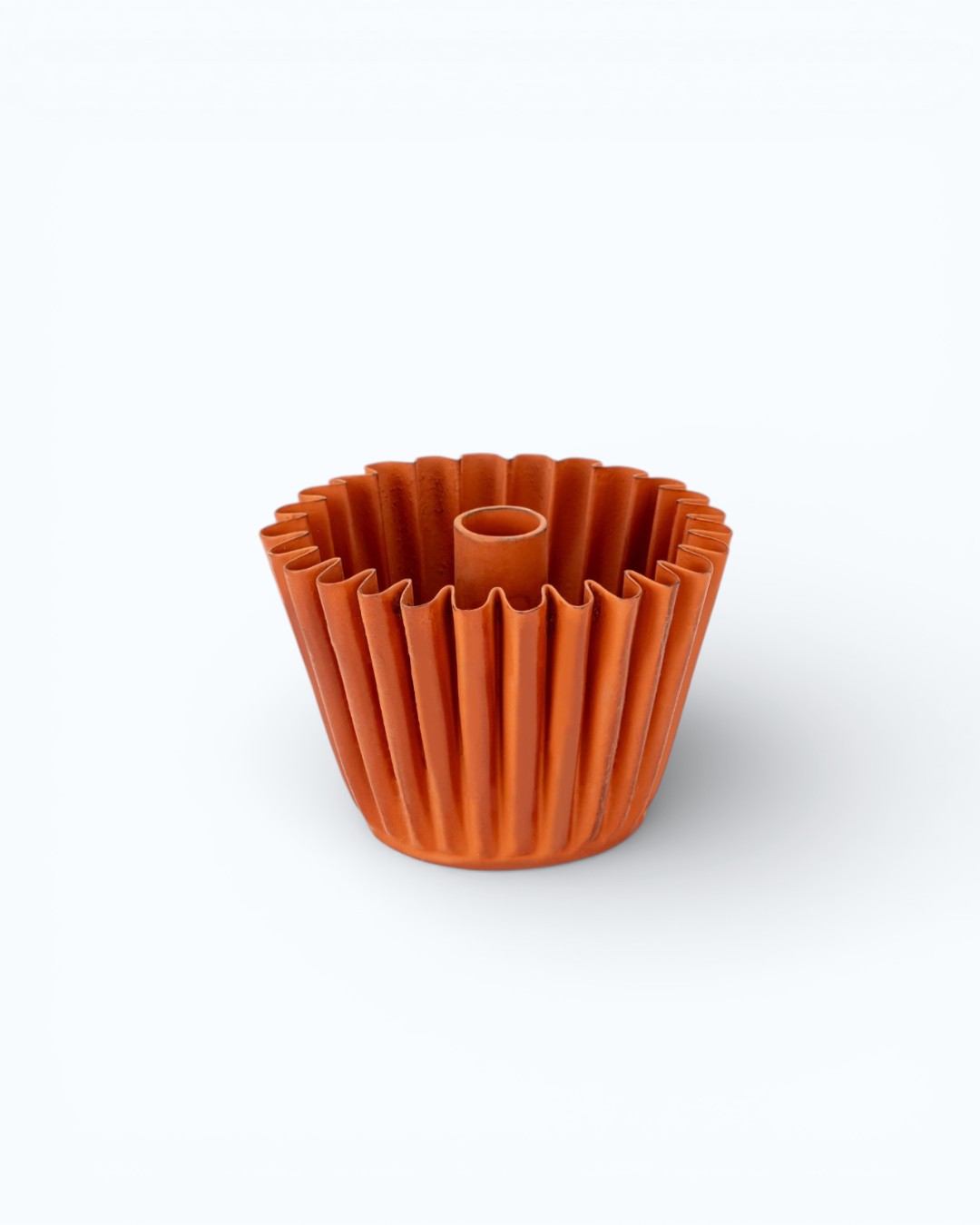 Sculptural Ribbed Taper Candle Holder