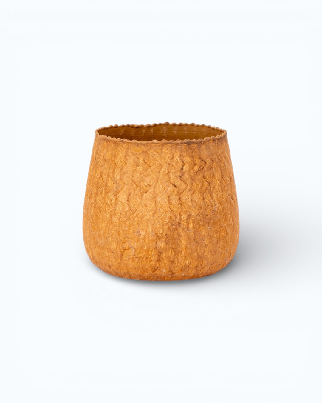 Zig-Zag Textured Rustic Pot