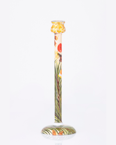 Hand-Painted Floral Candlestick