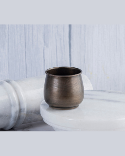 Rounded Brushed Antique Votive