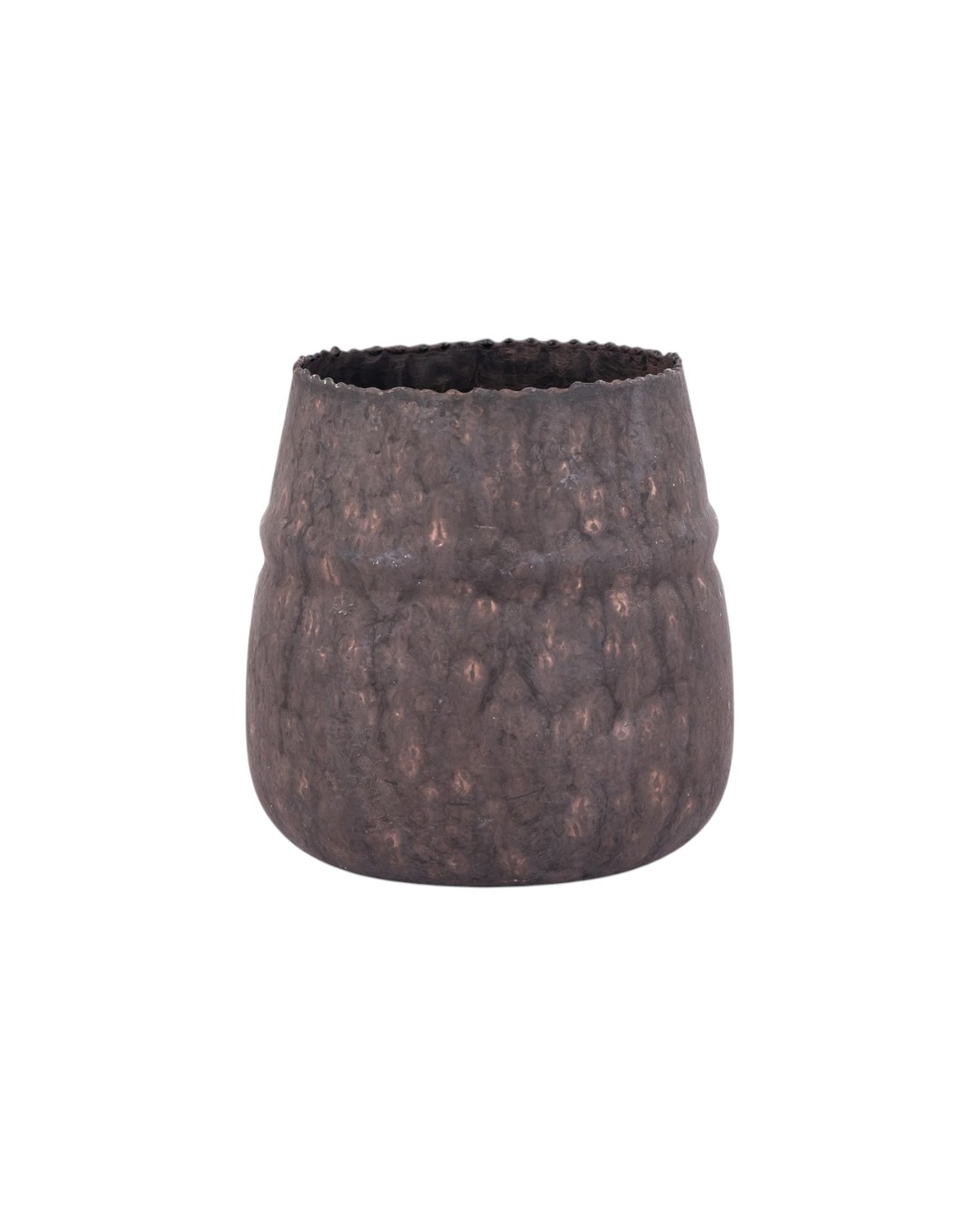 Tall Textured Charcoal Cylinder Pot
