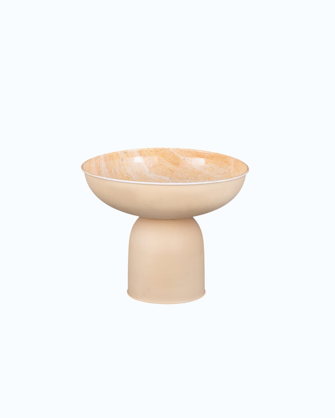 Serene Shores Marbled Interior Pedestal Bowl