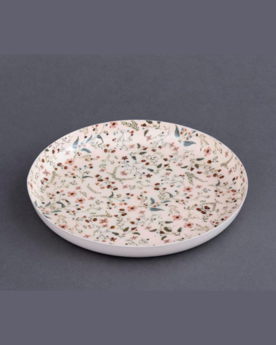Botanical Meadows White Plate with Floral Print