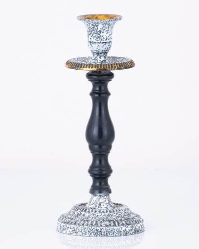 Speckled White & Gold Candlestick