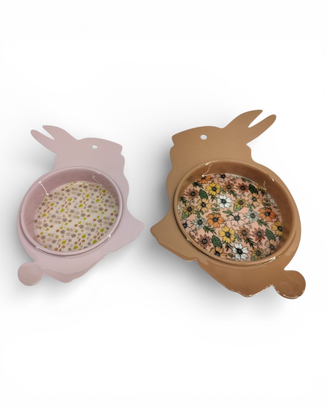 EASTER JOY Floral Bunny Trays