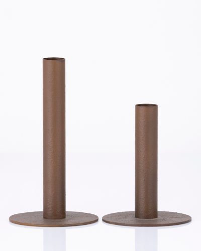Minimalist Cylindrical Metal Candle Sticks(Set of 2)