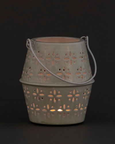 Ceramic Lantern – Soft Mint Charm