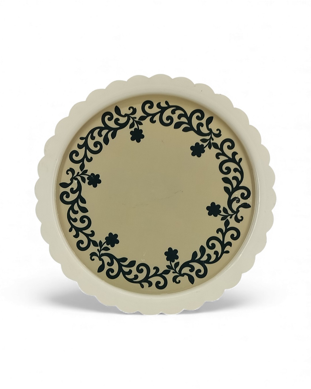 Scrollwork Chalk Scalloped Border Charger Plate