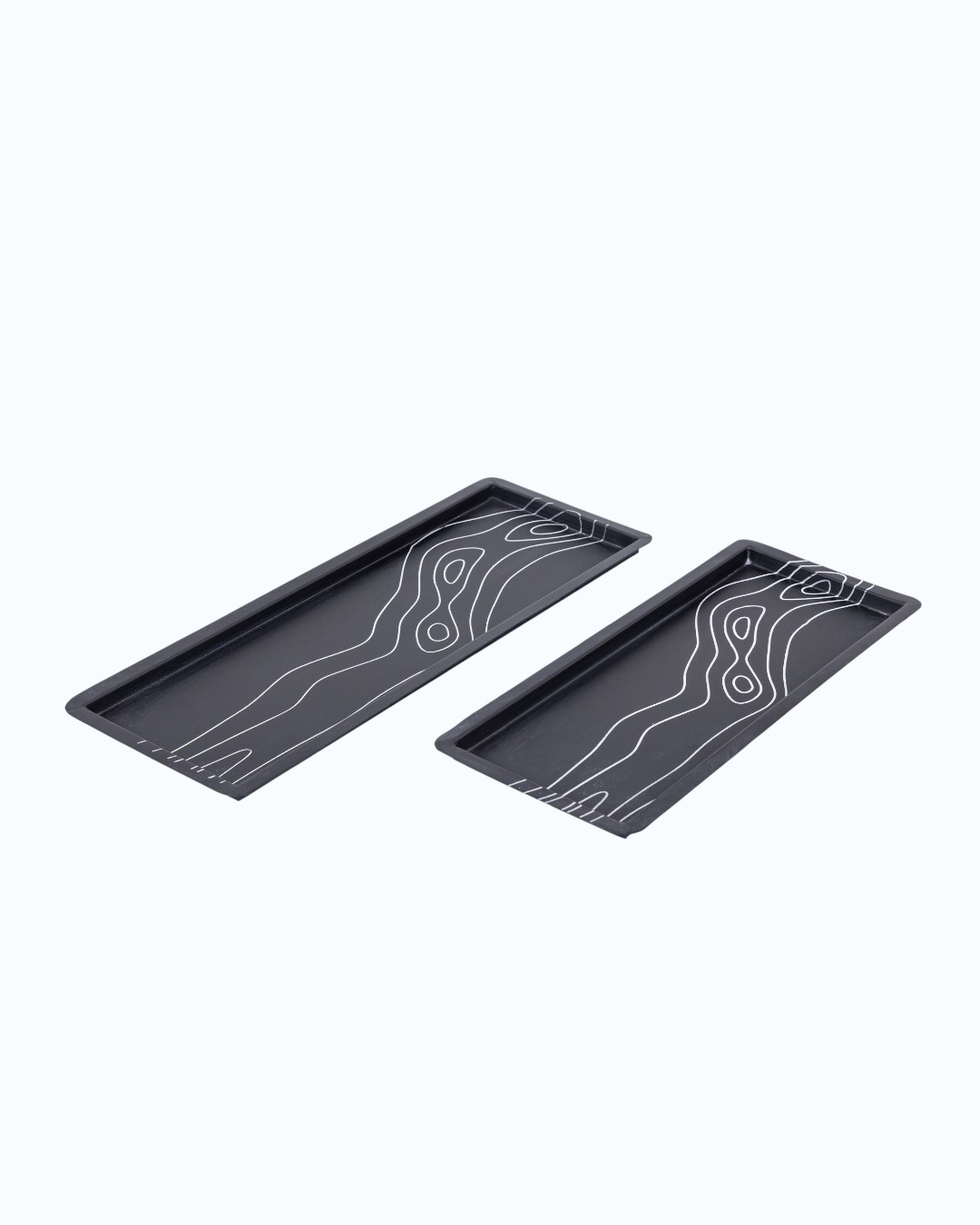 Slim Profile Black Topographic Accent Trays
