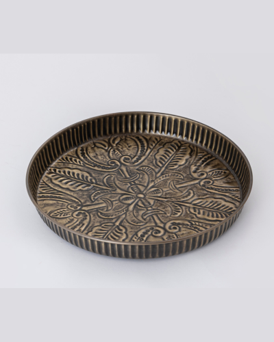 Botanical Motif Brass Plate