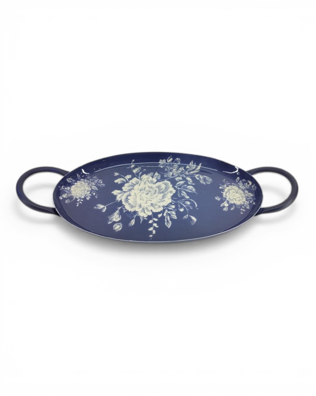 Poetic Romance The Royal Indigo Filigree Oval Tray