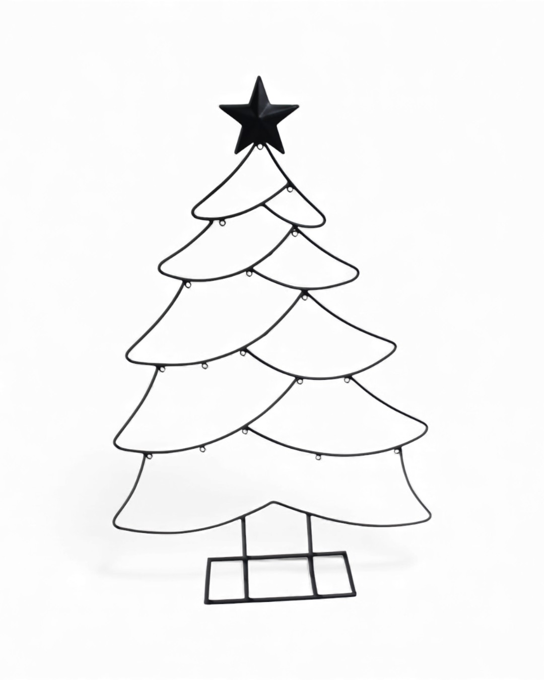 Layered Wire Silhouette Tree with Black Star