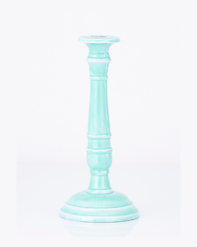 Light Green Candlestick with Distressed Finish
