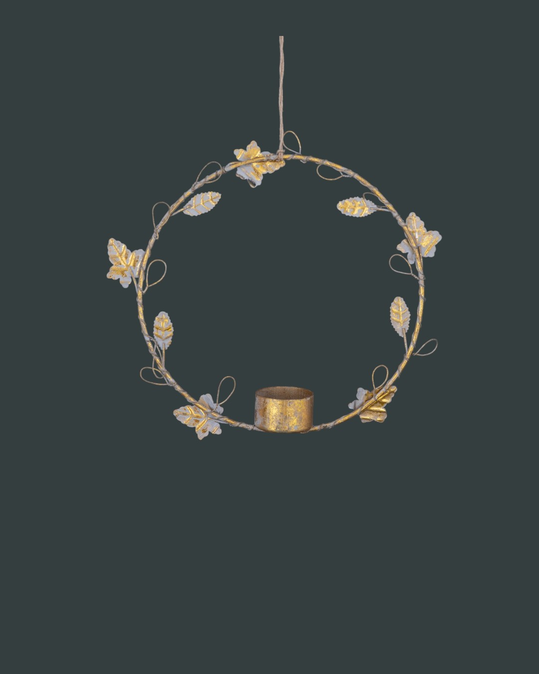 Golden Leaf Hanging Wreath