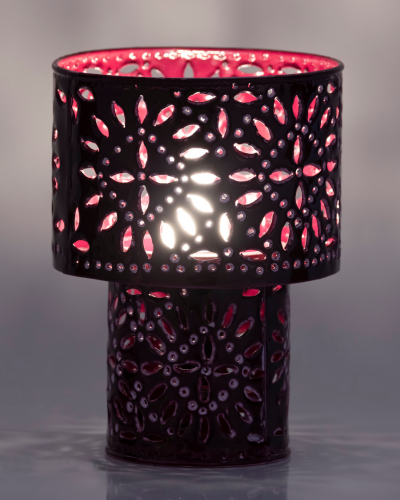 Plum Floral Cutwork Lamp Holder