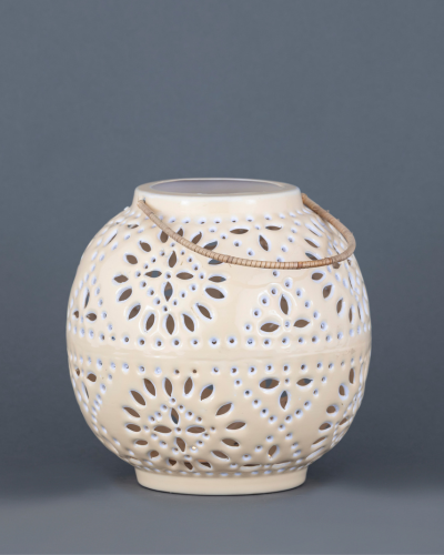 Beige Round Cutwork Lantern