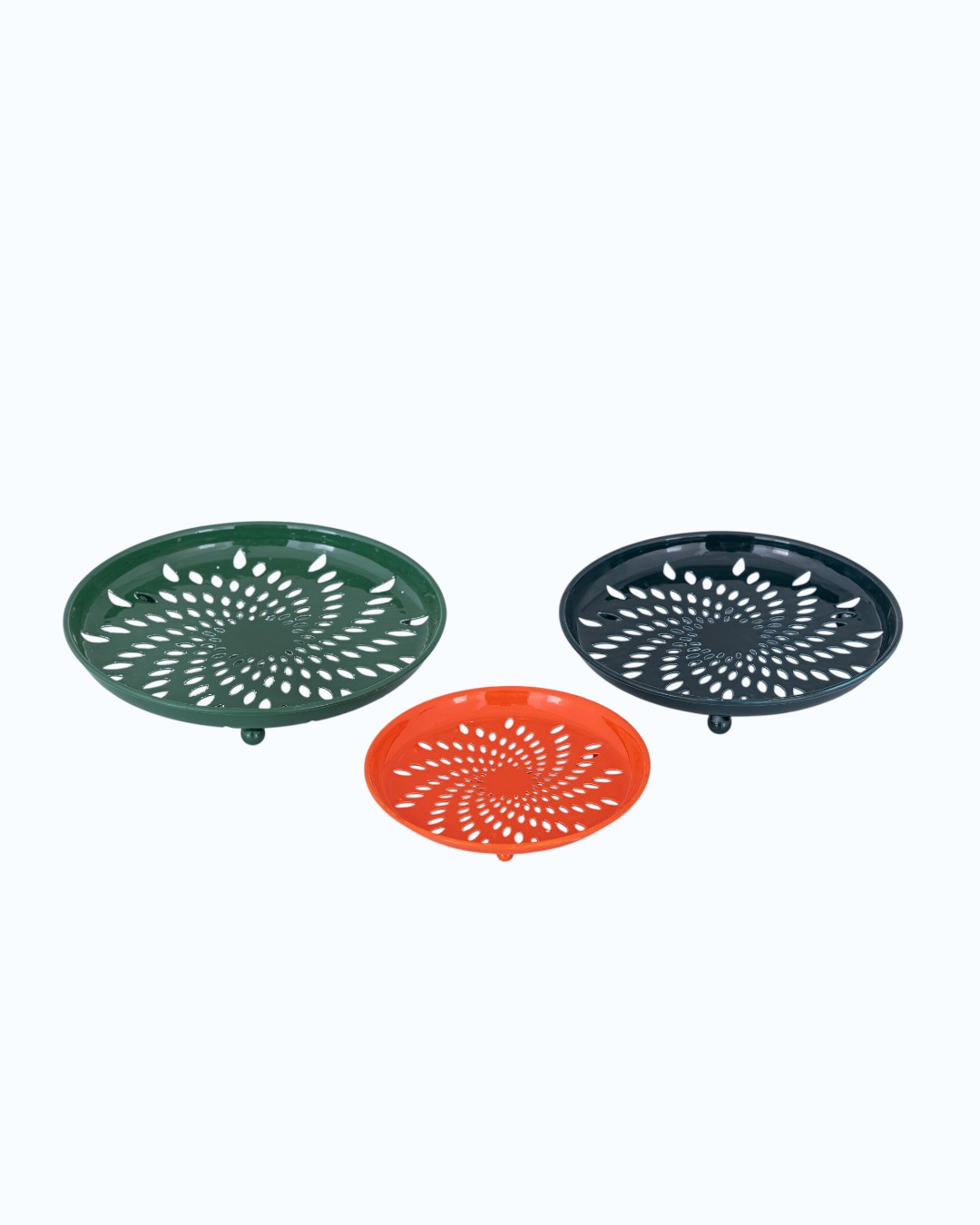 Spiral Sunburst Footed Tray Set