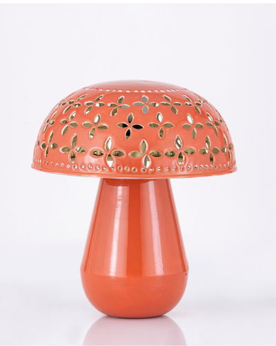 Floral-Cut Mushroom Table Lamps – Contemporary Elegance with Decorative Glow