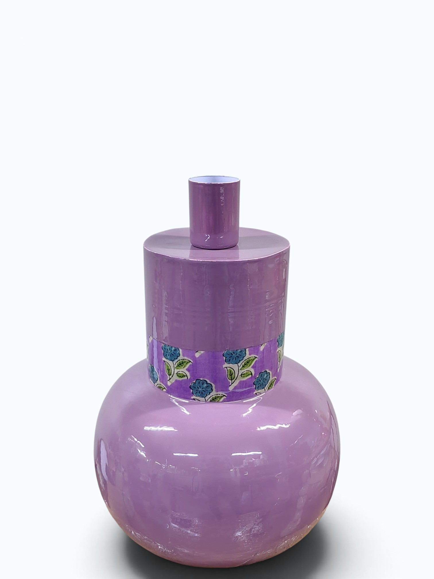 Purple Floral Ceramic Lamp Base