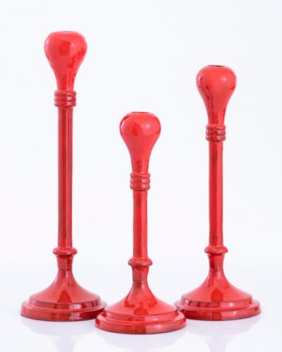 Red Rounded Candlestick Set