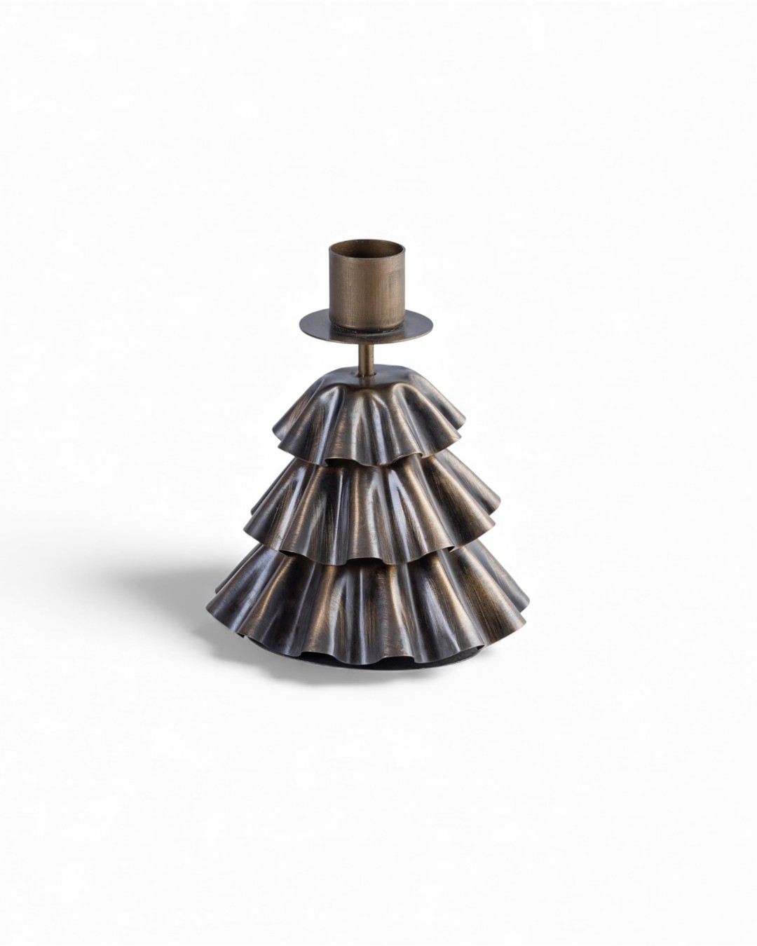 Rustic Ruffled Tree Taper Candle Holder