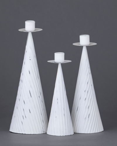 Set of 3 Cone-Shaped Modern Candle Holders