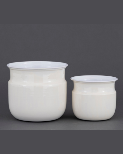 Warm Cream Enamel Utility Pots