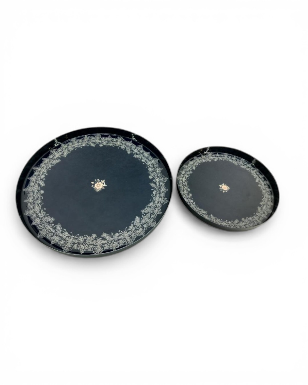 Poetic Romance Midnight Lace Twin Plate Set