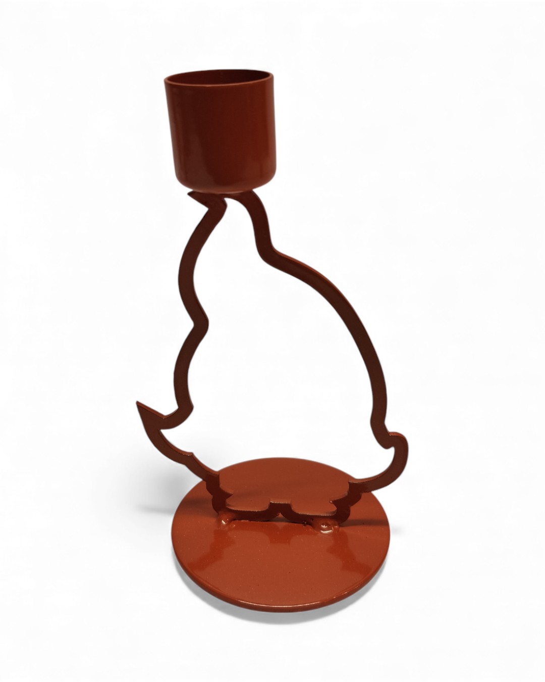 Stylized Sitting Cat Profile Taper Holder