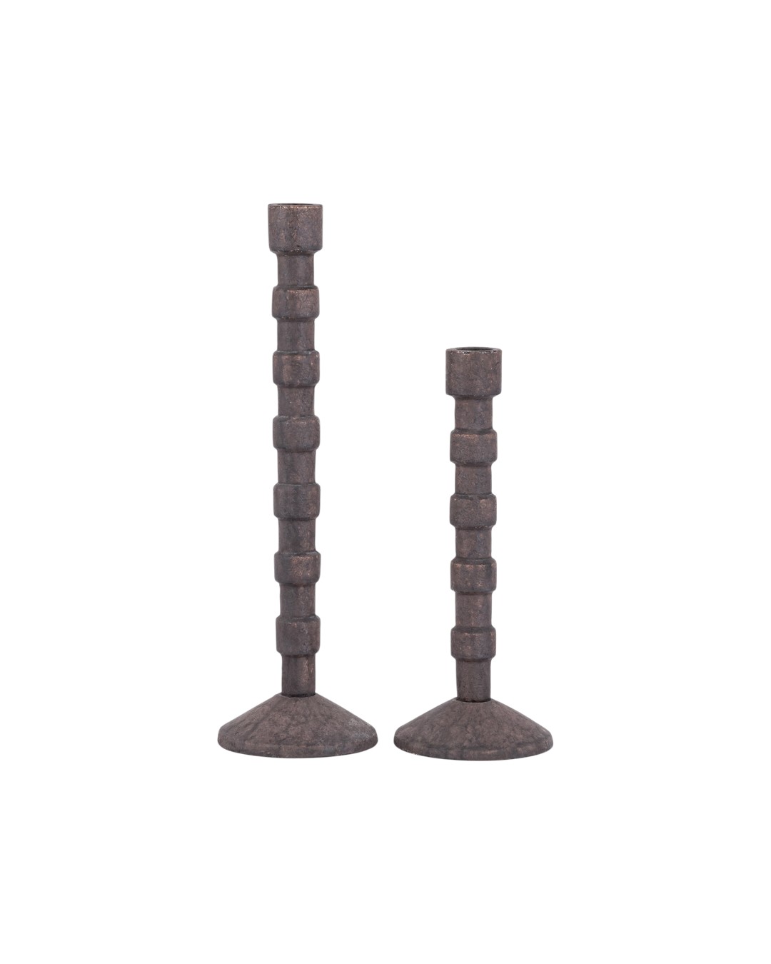 Industrial Ribbed Iron Pillar Duo