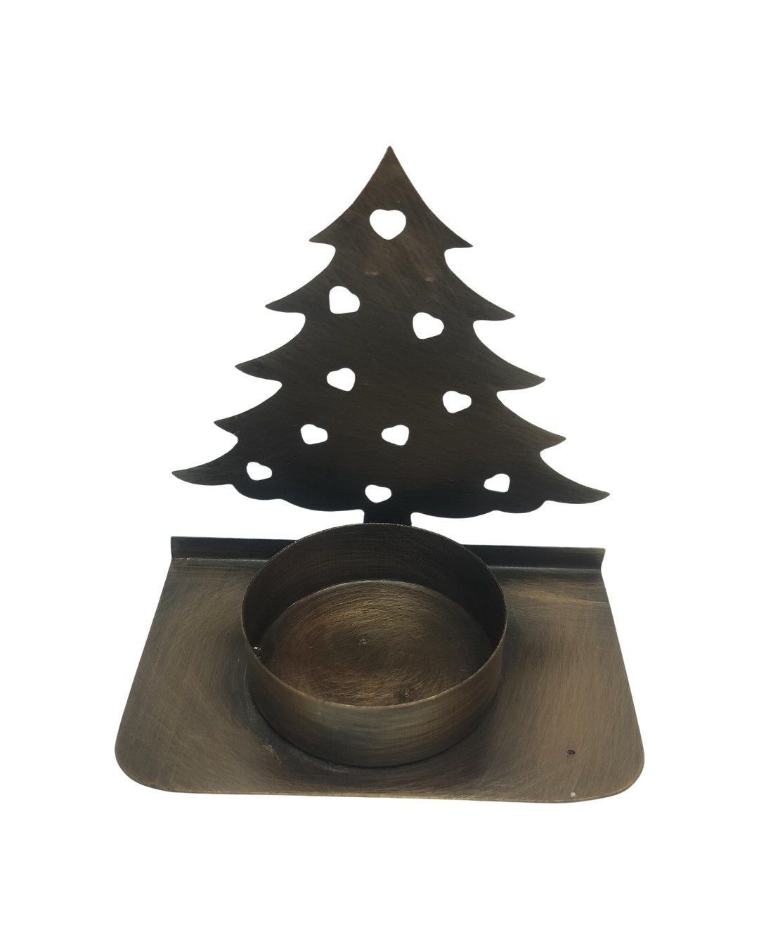 Bronze Christmas Tree Silhouette Tealight Holder