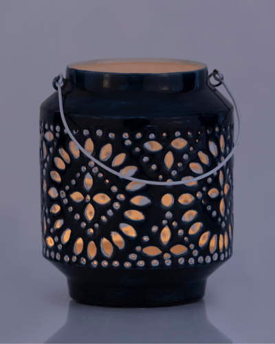 Midnight Blue Cutwork Lantern