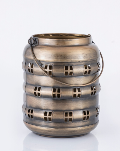 Rustic Antique Brass Barrel Lantern