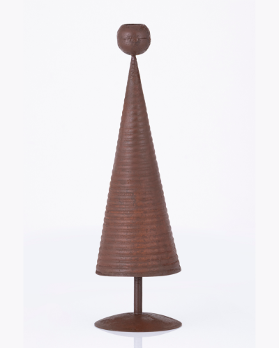Rustic Cone Candle Holder – Brown