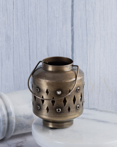 Diamond Cut Brass Lantern