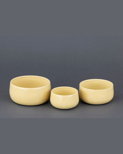 Soft Yellow Minimalist Bowl Set (Set of 3)