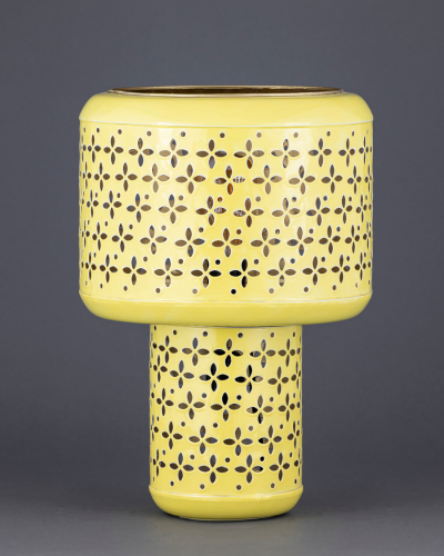 Bright Floral Cutwork Lamp – Pastel Yellow