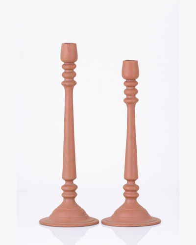 Classic Terracotta Candlestick Pair