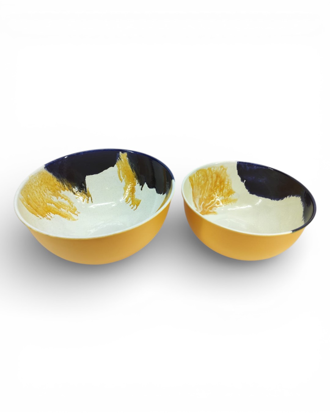 Molten Amber Abstract Fusion Bowls