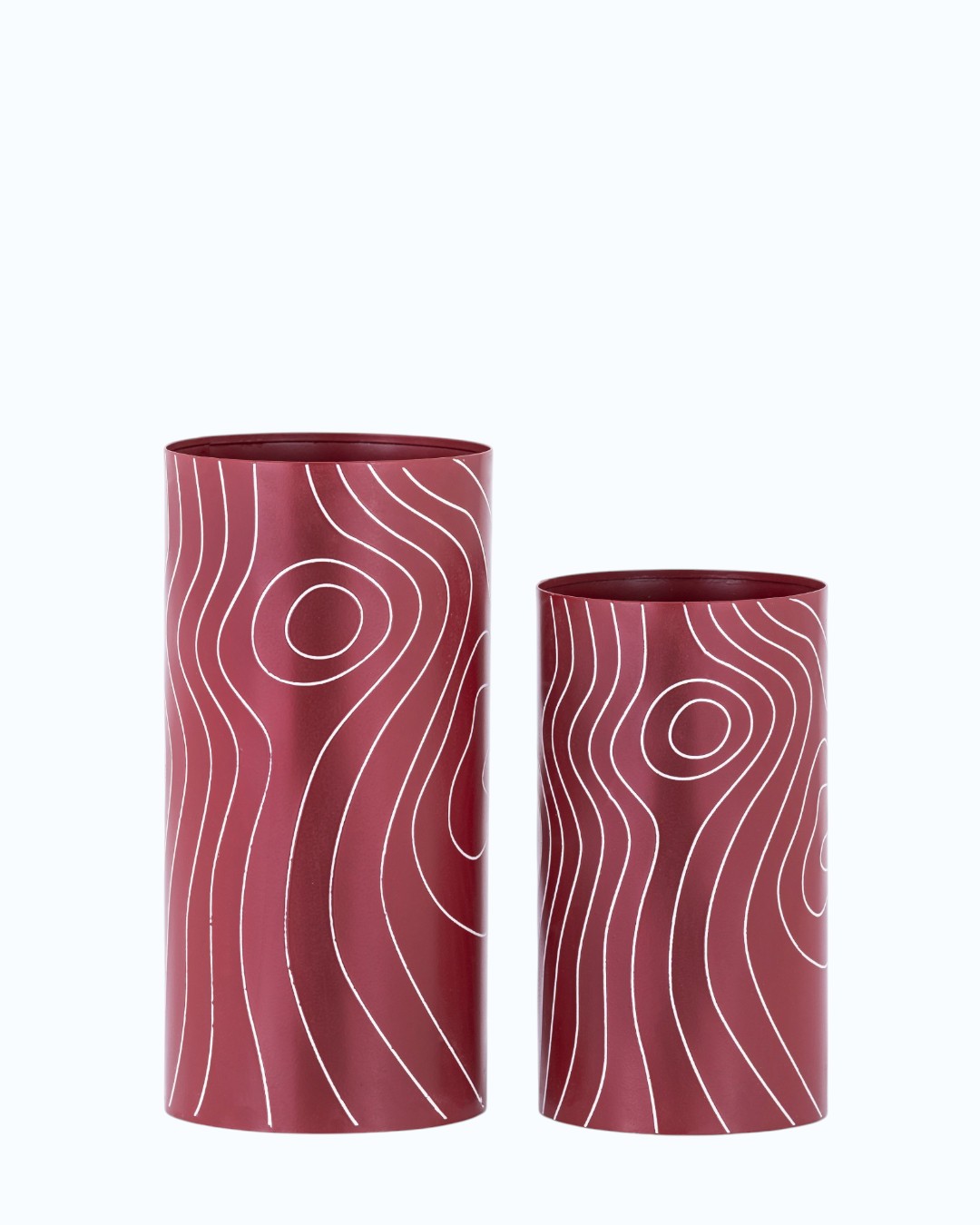 Terracotta Red Wood Grain Vases