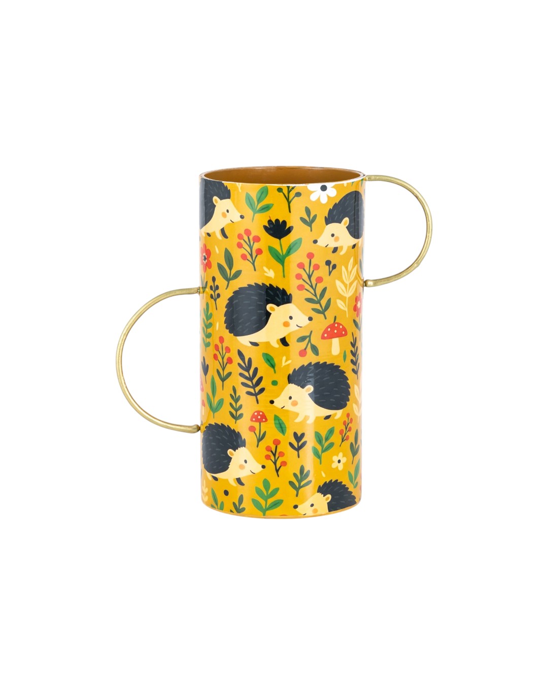 Golden Hedgehog Meadow Pattern Vase