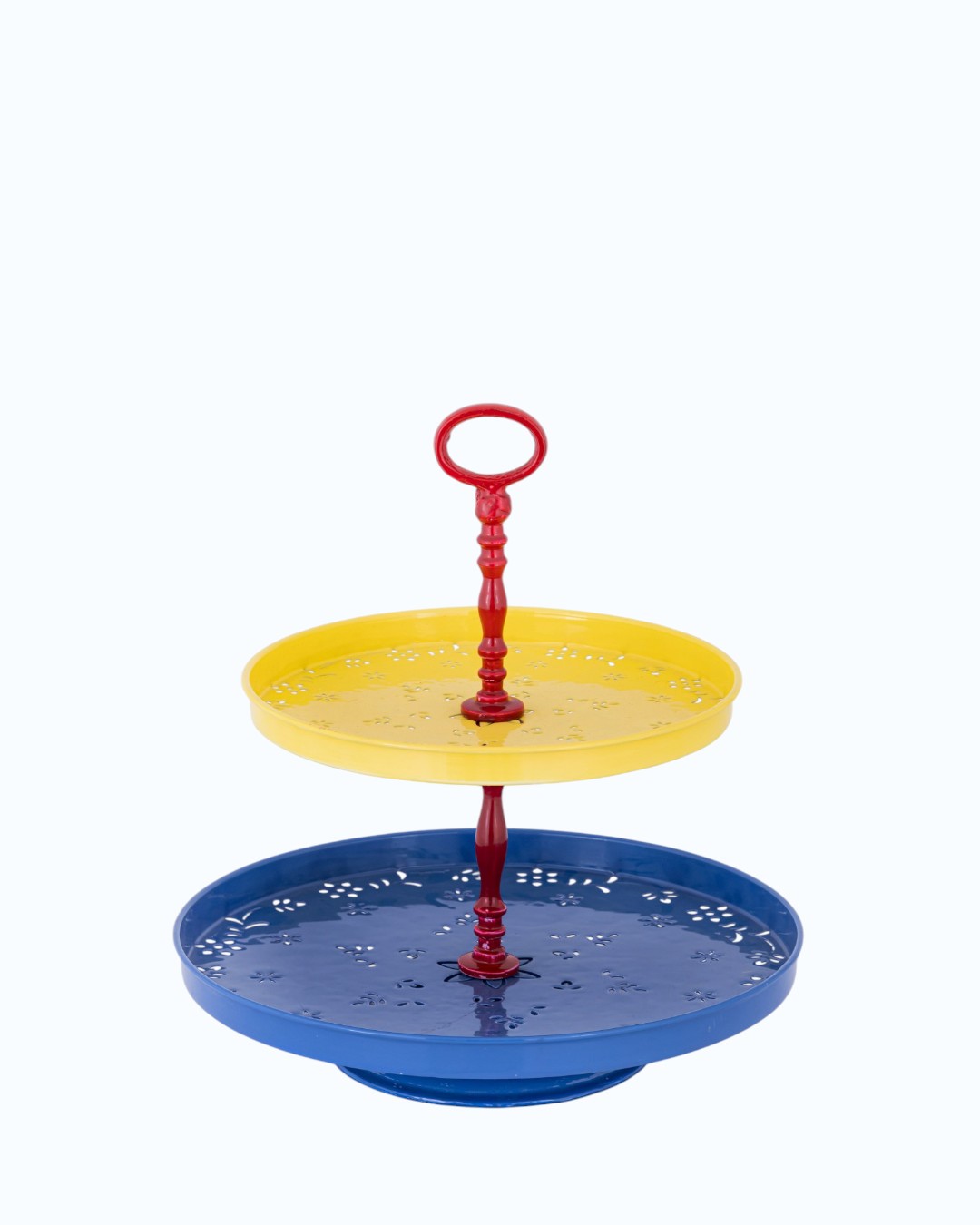 Elegant Tricolor Floral Tiered Stand