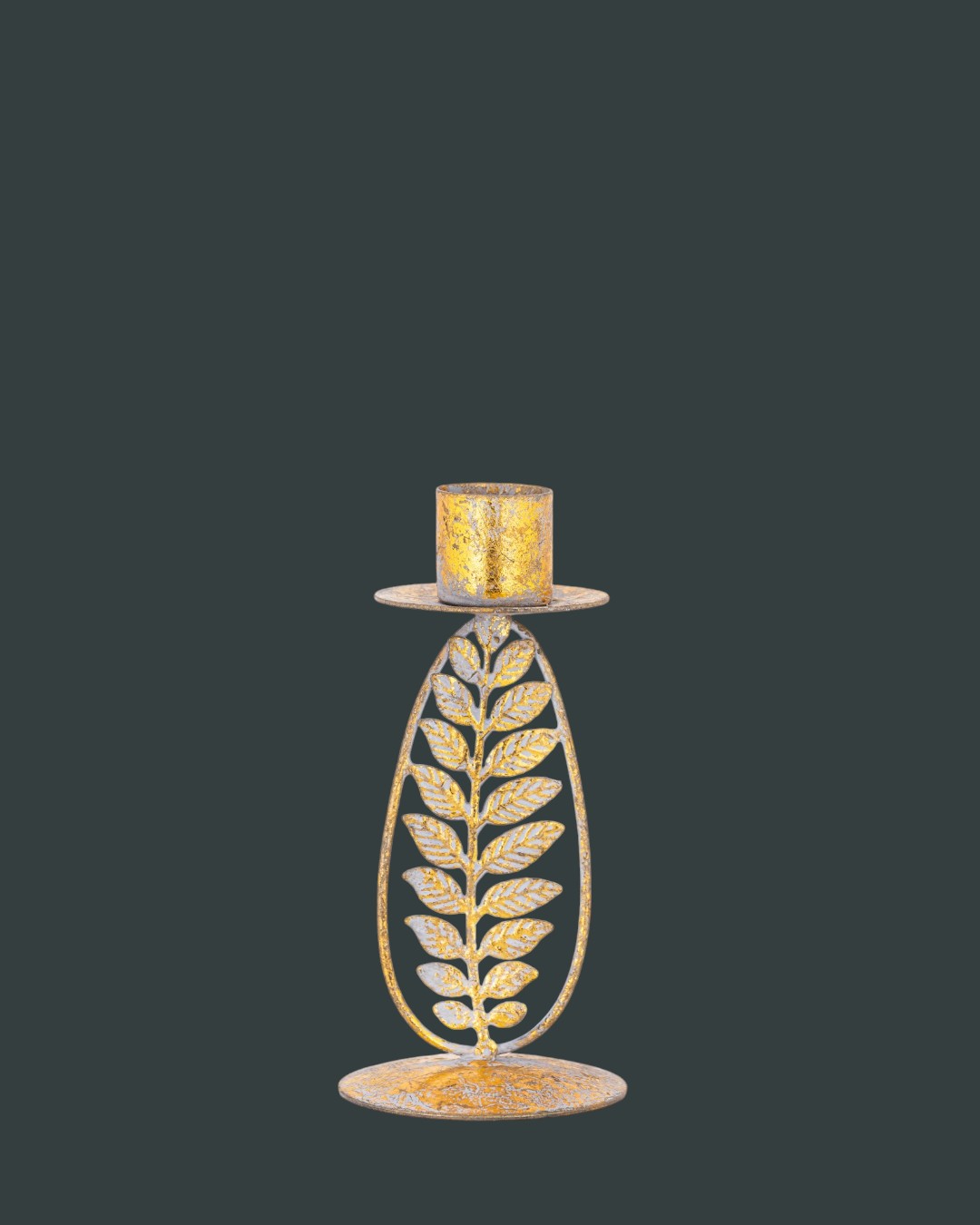 Elegant Laurel Leaf Candlestick