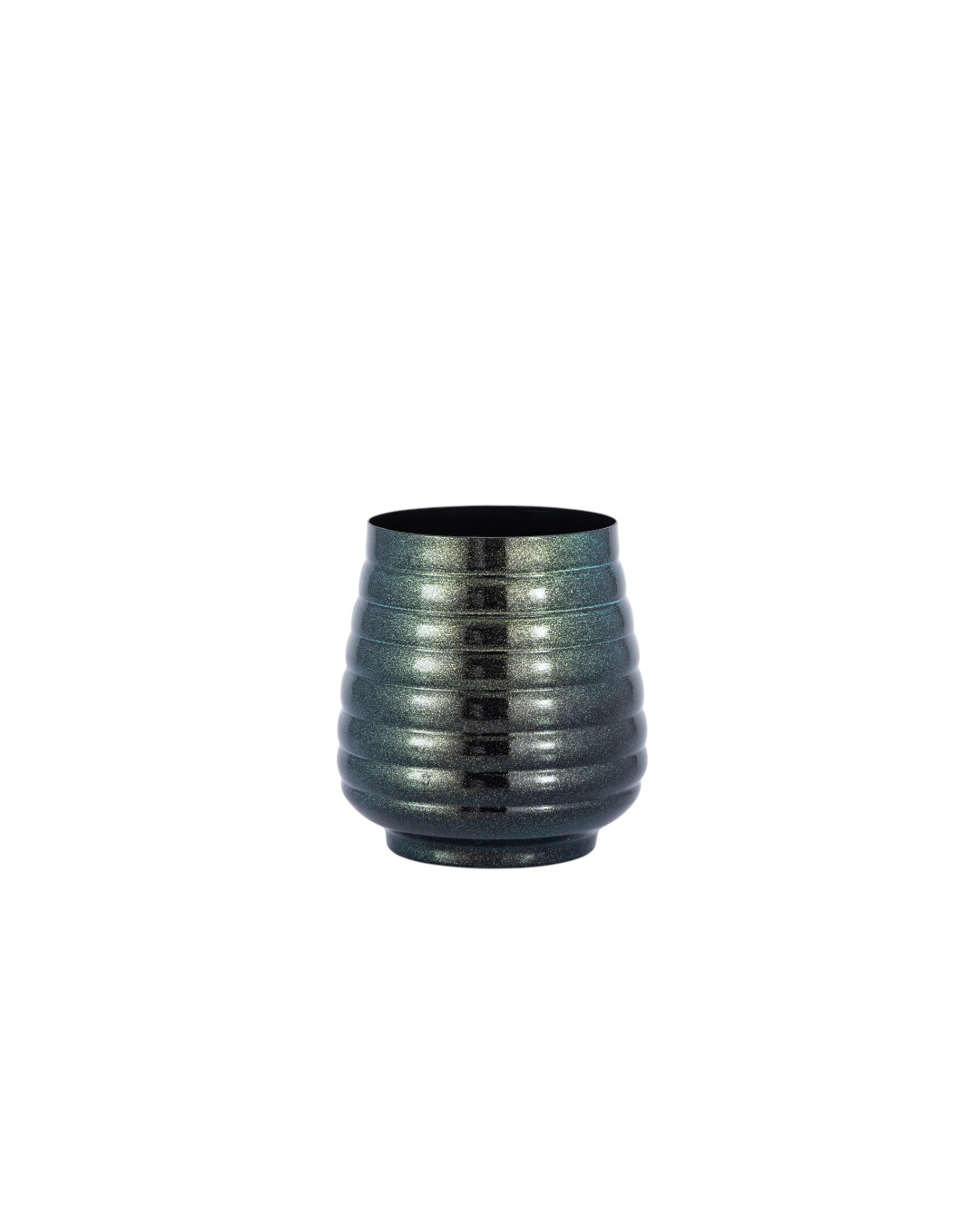 Horizontal Ribbed Sparkle Drum Pot
