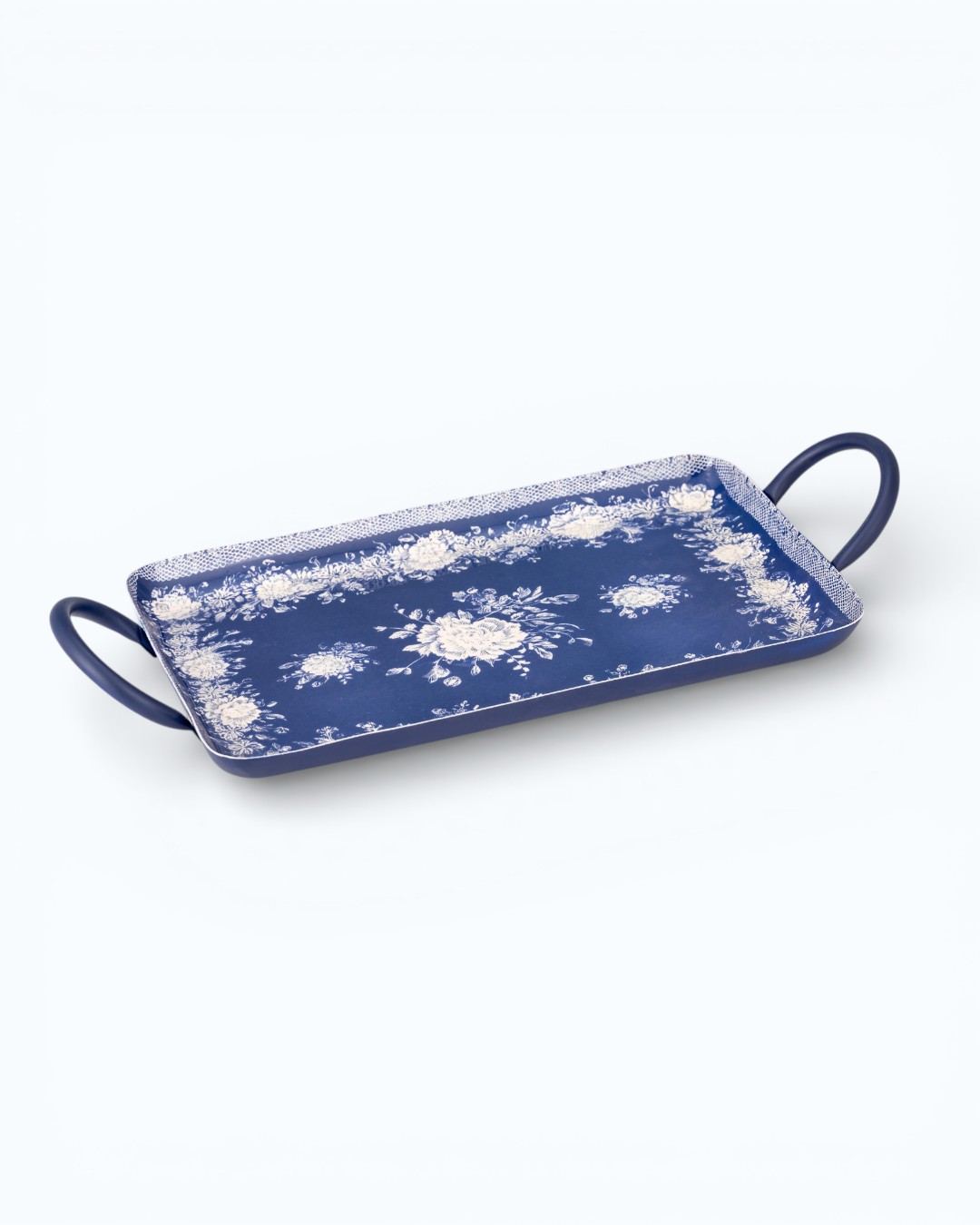 Poetic Romance Sapphire Toile Rectangular Tray